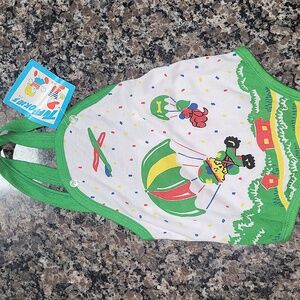 Kids blaywear onesie  18m  NWT 65& polyester 35% rayon SOFT!! green/white colors